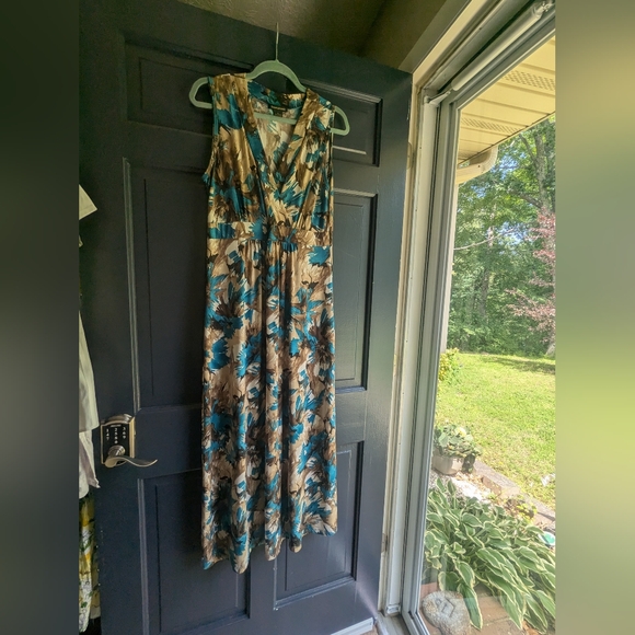 Susan Lawrence V-Neck Sleeveless Stretch Maxi Dress Medium - Picture 5 of 7